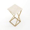 Banqueta Z Média 60cm com Armação de Metal Dourado com Assento Estofado Bege - 4