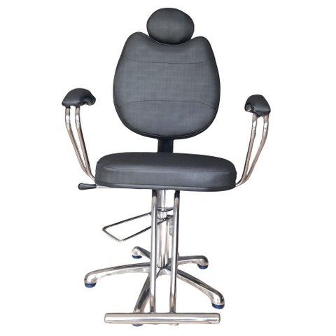 Cadeira Reclinável Hidráulica de Salão de Beleza - Cabeleireiro e Barbearia - Preto