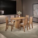Ver imagem 1 de Mesa de Jantar 6 Lugares Carmem Imbuia/Perola - Viero Móveis