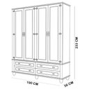 Ver imagem 6 de Guarda Roupa Solteiro 4 Portas 4 Gavetas 190cm Provençal Alegra S05 Off White Nogueira - Lyam Decor