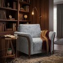Ver imagem 6 de Poltrona Decorativa Royal Base Madeira Boucle Tce 1018 Moll