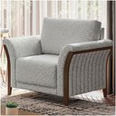 Ver imagem 2 de Poltrona Decorativa Royal Base Madeira Boucle Tce 1018 Moll