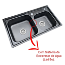 Ver imagem 5 de Kit Cuba Pia Cozinha Gourmet Dupla e Torneira 2 Saídas Brinovar