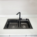 Ver imagem 6 de Kit Cuba Pia Cozinha Gourmet Dupla e Torneira 2 Saídas Brinovar