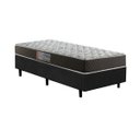 Ver imagem 1 de Cama Box Casal Colchão Mola Ensacada Acolchões + Box Suede 68x138x188 - Preto