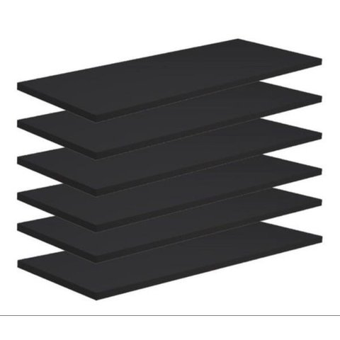 Kit 6 Prateleiras 40x20 MDF Preto com Suporte Flutuante Invisível