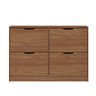 Sapateira Madeira Horizontal Organizadora 4 Portas Castanho Basil Idimex - 5