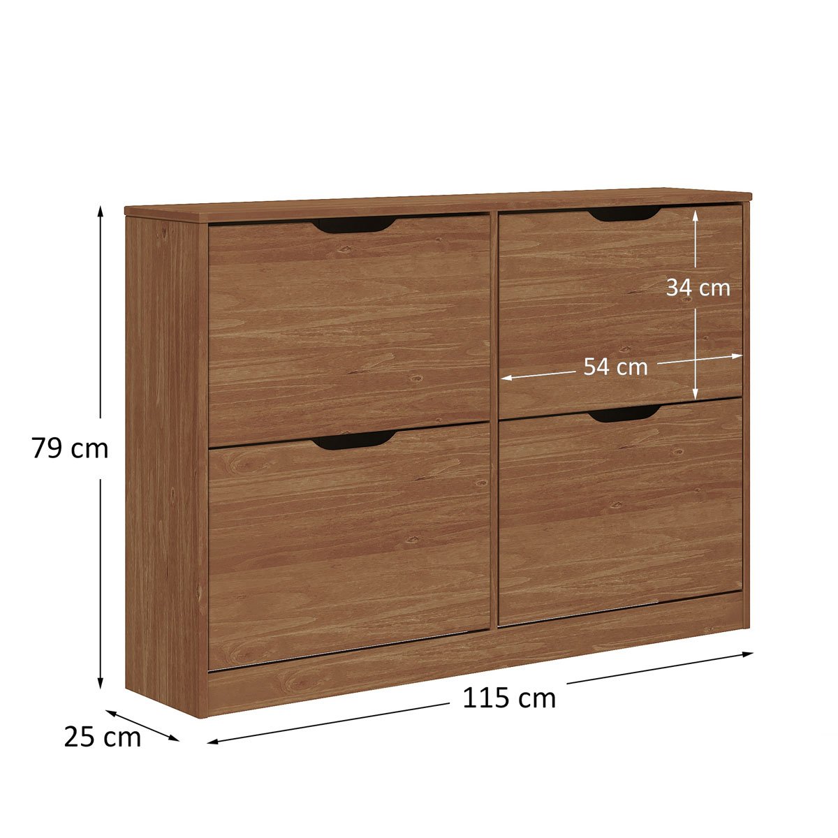 Sapateira Madeira Horizontal Organizadora 4 Portas Castanho Basil - 3