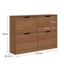 Ver imagem 3 de Sapateira Madeira Horizontal Organizadora 4 Portas Castanho Basil Idimex