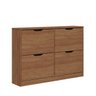 Sapateira Madeira Horizontal Organizadora 4 Portas Castanho Basil Idimex - 6