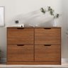 Sapateira Madeira Horizontal Organizadora 4 Portas Castanho Basil Idimex - 1