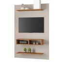 Ver imagem 2 de Painel Tv Byte P/tv Ate 50 Polegadas C/ 2 Nichos -2 Prateleiras -moderno - Mel/off White