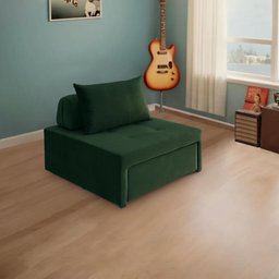 4 em 1 Poltrona, Puff, Chaise e Cama Ares Verde Estofama - 3