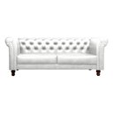 Ver imagem 5 de Sofá Decorativo Sala de Estar Chesterfield 3 Lugares 220cm Couro Branco - Mozzelar