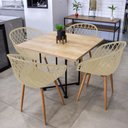 Ver imagem 5 de Mesa de Jantar 4 Lugares Natural Jade 90cm e Kit 4 Cadeiras Clarice D03 - D'Rossi