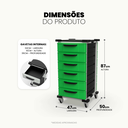 Ver imagem 2 de Carrinho Auxiliar Organizador Multiuso com 6 Gavetas e Rodinhas com Freio, Tampo em Psai - Mad.U Two
