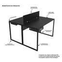 Ver imagem 6 de Escrivaninha Mesa Escritório com Gavetas 1 Gaveta 2 Lugares 120cm Industrial Preto