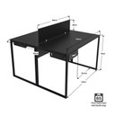 Ver imagem 3 de Escrivaninha Mesa Escritório com Gavetas 1 Gaveta 2 Lugares 120cm Industrial Preto