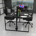 Ver imagem 5 de Escrivaninha Mesa Escritório com Gavetas 1 Gaveta 2 Lugares 120cm Industrial Preto