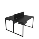 Ver imagem 2 de Escrivaninha Mesa Escritório com Gavetas 1 Gaveta 2 Lugares 120cm Industrial Preto