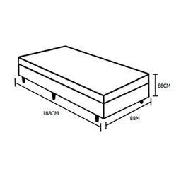 Cama Box Solteiro Colchão Mola Bonnel Acolchões + Box Suede 68x88x188 - Marrom - 1