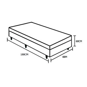 Cama Box Solteiro Colchão Mola Bonnel Acolchões + Box Suede 68x88x188 - Marrom