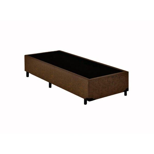 Cama Box Solteiro Colchão Mola Bonnel Acolchões + Box Suede 68x88x188 - Marrom - 2