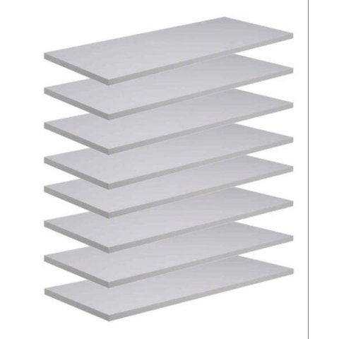 Kit 8 Prateleiras 40x25 MDF Branco com Suporte Flutuante Invisível