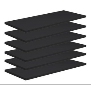 Kit 6 Prateleiras 40x25 MDF Preto com Suporte Flutuante Invisível