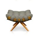 Ver imagem 6 de Poltrona com Puff Costela Giratório Suede Marrom Rato Base Madeira Ma25 - D'Rossi