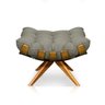 Poltrona com Puff Costela Giratório Suede Marrom Rato Base Madeira Ma25 - D'rossi - 6