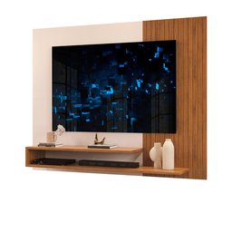 Painel Ripado TV Até 50 Polegadas Freijó Off White Nando DJ Móveis - 2
