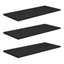 Ver imagem 1 de Kit 3 Prateleiras 30x15 MDF Preto com Suporte Flutuante Invisível