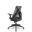 Ver imagem 3 de Cadeira Plaxmetal Bix X+ Base Italia Mecanismo Sincron Tela Preta Assento Poliéster T11 Preta