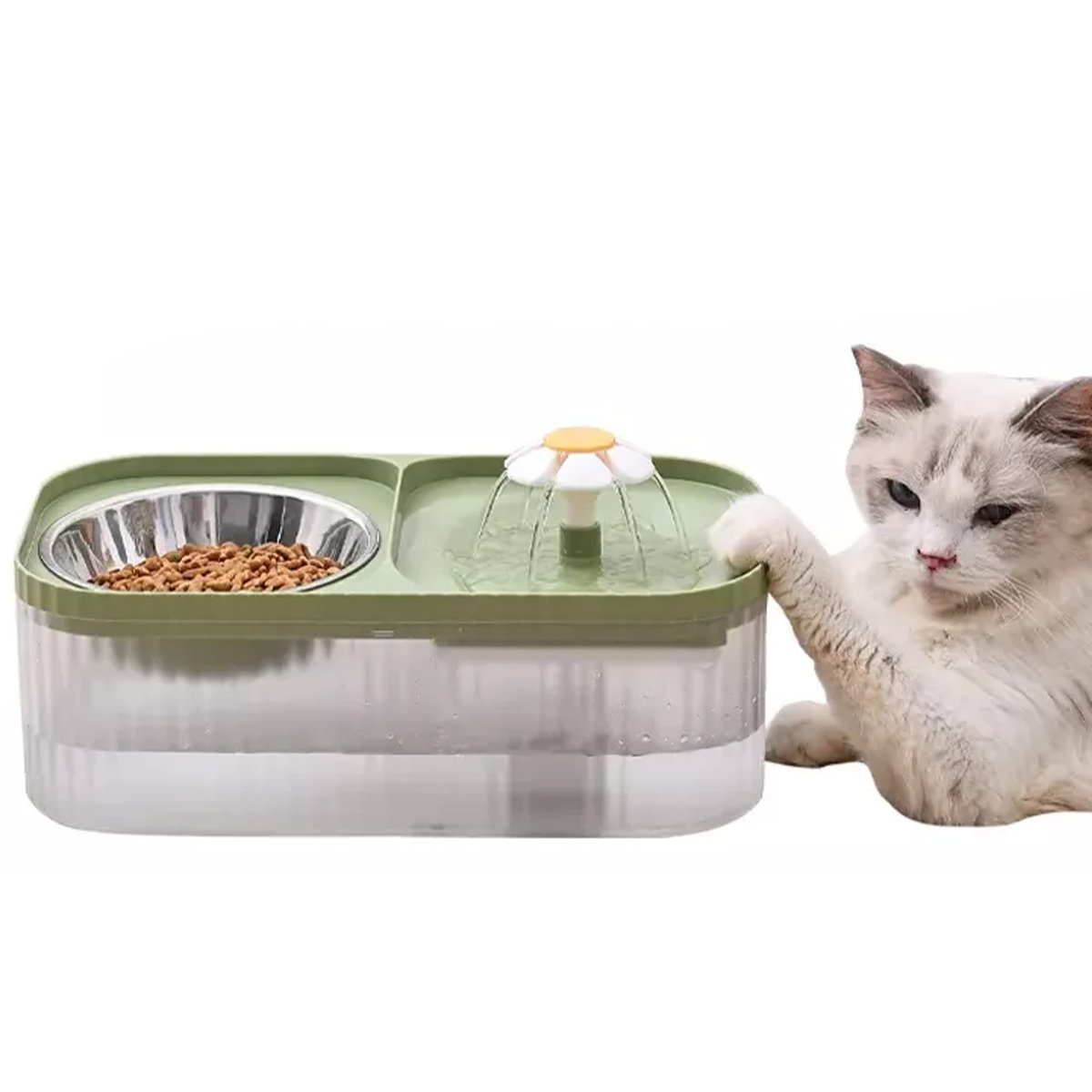 Bebedouro Comedouro com Filtro Fonte Agua Gato Cachorro Pet Aço Inox Raçao Caes Saudvel Comida Usb S