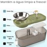 Bebedouro Comedouro com Filtro Fonte Agua Gato Cachorro Pet Aço Inox Raçao Caes Saudvel Comida Usb S - 5