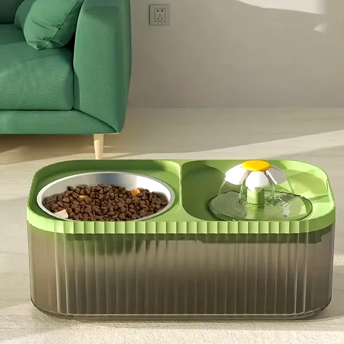 Bebedouro Comedouro com Filtro Fonte Agua Gato Cachorro Pet Aço Inox Raçao Caes Saudvel Comida Usb S - 11