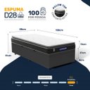 Ver imagem 3 de Cama Box Baú com Colchão Gazin de Espuma D28 Pillow Top Ortoblack Solteiro 88cm