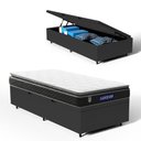Ver imagem 1 de Cama Box Baú com Colchão Gazin de Espuma D28 Pillow Top Ortoblack Solteiro 88cm