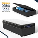 Ver imagem 2 de Cama Box Baú com Colchão Gazin de Espuma D28 Pillow Top Ortoblack Solteiro 88cm