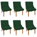 Ver imagem 1 de Kit 6 Cadeiras de Jantar Liz Suede Pés Palito Castanho - Verde