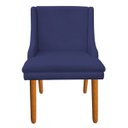 Ver imagem 3 de Kit 6 Cadeiras de Jantar Liz Suede Pés Palito Castanho - Azul Marinho