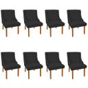 Ver imagem 1 de Kit 6 Cadeiras de Jantar Liz Suede Pés Palito Castanho - Preto