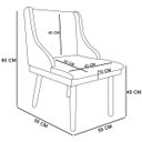 Ver imagem 3 de Conjunto 8 Cadeiras para Mesa de Jantar Cozinha Liz Suede Pés Palito Castanho - Marrom