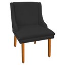 Ver imagem 2 de Kit 8 Cadeiras de Jantar Liz Suede Pés Palito Castanho - Preto