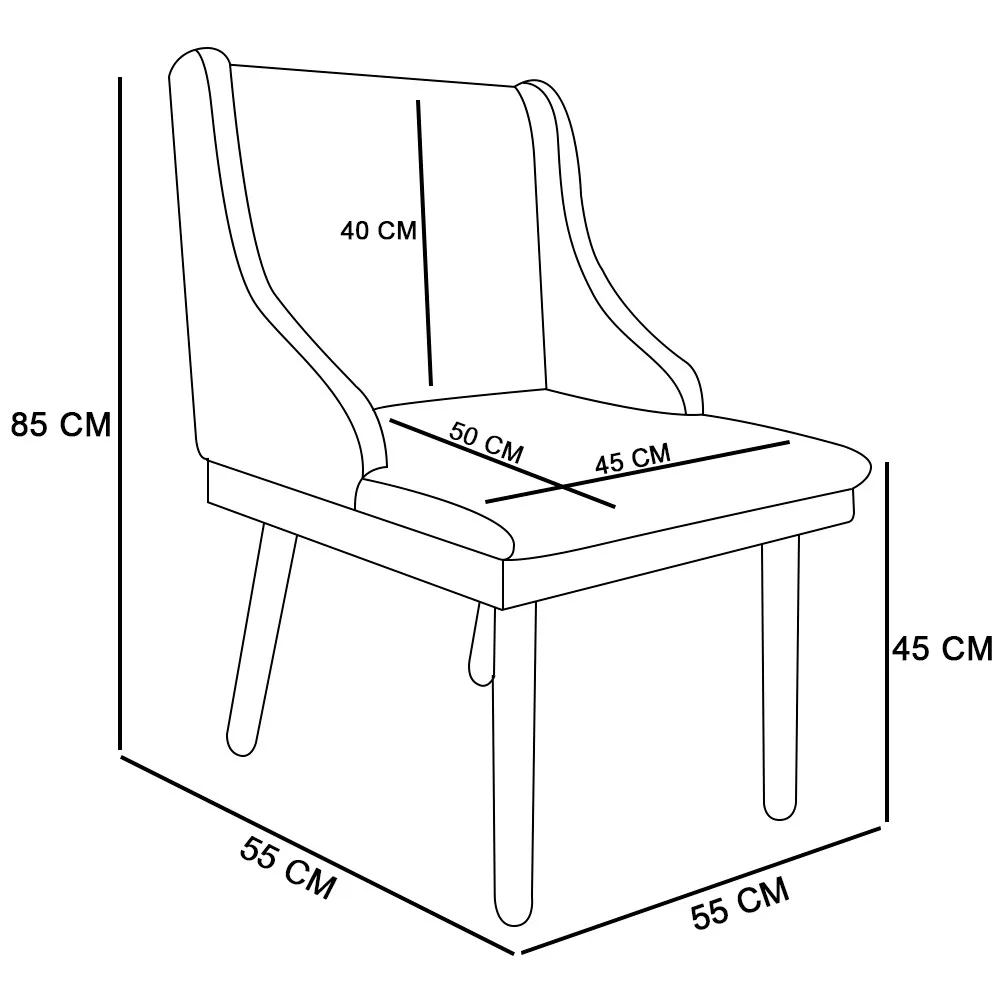 Kit 8 Cadeiras de Jantar Liz Suede Pés Palito Castanho - Bege - 7