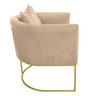 Kit 2 Poltronas Paola Suede Base Metálica Dourado - D'Rossi - Bege - 4