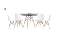 Ver imagem 1 de Conjunto de Jantar Mesa Eiffel 90cm Preta + 4 Cadeiras Eiffel DKR Brancas