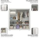 Ver imagem 6 de Guarda-Roupa Casal 3 Portas com Pés 100% MDF Roma