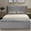 Ver imagem 4 de Painel Cabeceira com Bau Dubai 1.28 Viuva Suede Cinza
